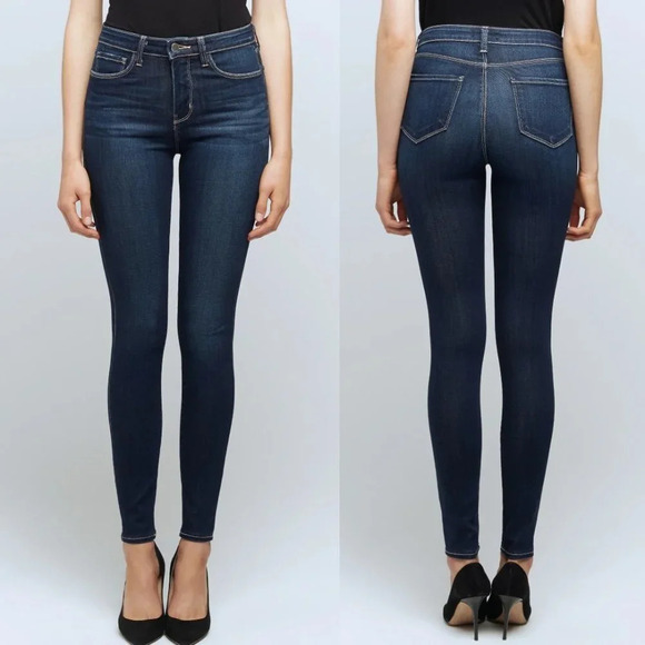 L'AGENCE Dark Wash Blue Marguerite Skinny High Rise Jeans Size 24 - Picture 1 of 6